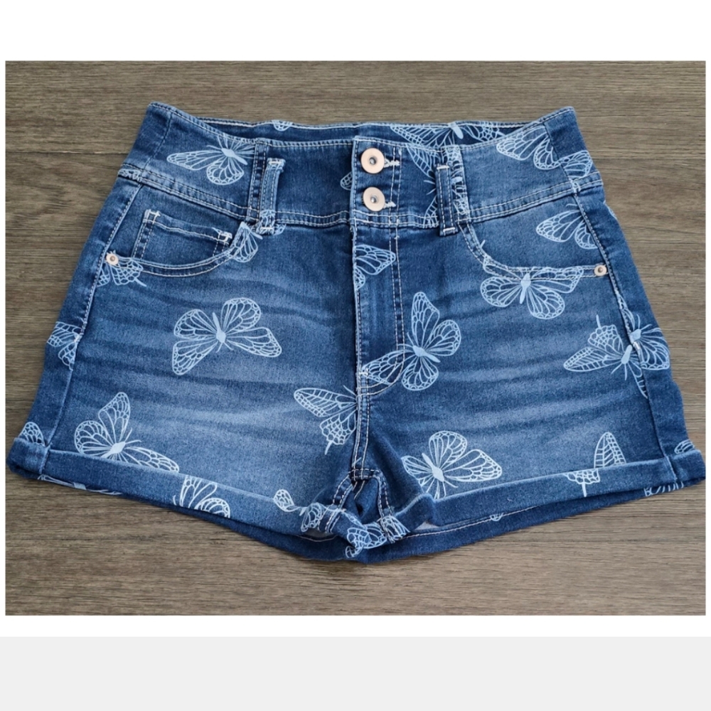 No Boundaries 🦋 Blue Denim Shorts, Size 11 Juniors' - Picture 4 of 11